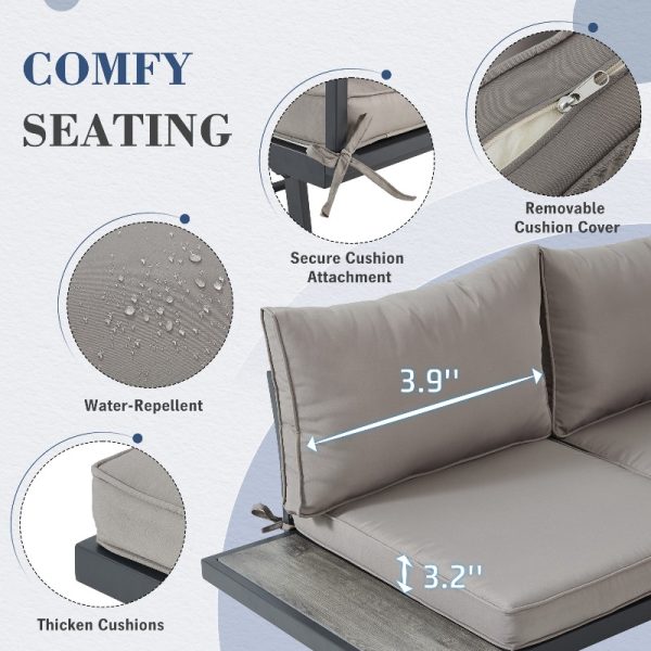 product-open-dfcada41a95c4b3abbe1220199bcb6b9-goods 4pcs Outdoor Conversation Set with Coffee Table, Outdoor Patio Furniture for Garden, Balcony, Poolside, Courtyard & Backyard, Weather-Resistant