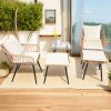product-open-dff1b540eea7488ab1e04602750b6c3a-goods 5pcs Patio Furniture Set, All-Weather Wicker Sofa with Ottomans and Glass Table, Outdoor Conversation Set, Waterproof Cushions, Easy Assembly