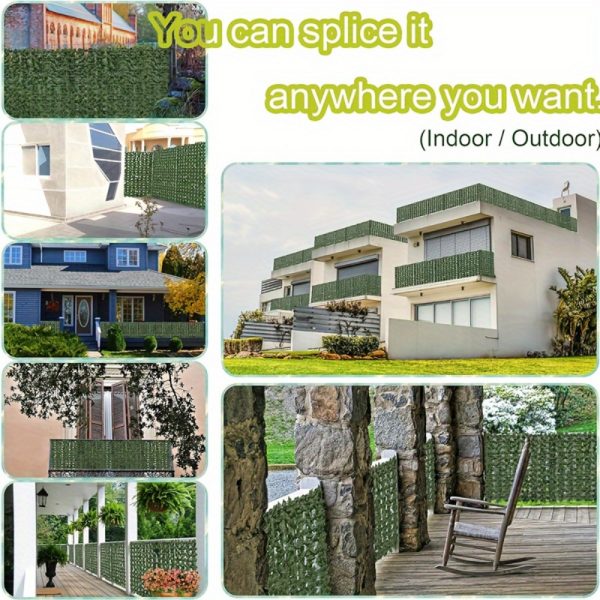 product-open-e05f23e6bb9e491b88bcc02c40ab23f3-goods 119 X 40 Inch Artificial Ivy for privacy Screen Realistic Faux Greenery Wall Panel For Outdoor Home Garden And Patio Decor Perfect For Privacy And Aesthetic Enhancement Including Work Gloves