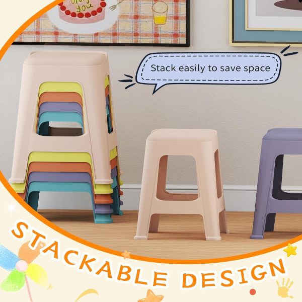 product-open-e09b5ce0cc0648d89121404ba779e672-goods 5/10 Pack Stackable Classroom Stools, 18.8" Height Colorful Nesting Plastic Stool, Portable Backless Chairs Flexible Seating for Classroom, School, Office, Home