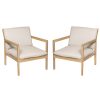 product-open-e12cbb3133fd4d7aa25834e04ad0699b-goods Set of 2 Acacia Wood Armchairs | Light Teak Patio Club Chairs with Painted Frame, PVC Material