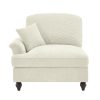 product-open-e1524187e11341c19ce74ad118627ead-goods Sofa Lsf Chenille W/1 Pillow -Beige White, Comfortable Backrest Sofa, Modern Minimalist Style, Suitable for Bedroom, Office, Dorm and Living Room, Easy to Clean, Easy to Install