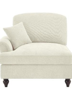 Sofa Lsf Chenille W/1 Pillow -Beige White, Comfortable Backrest Sofa, Modern Minimalist Style, Suitable for Bedroom, Office, Dorm and Living Room, Easy to Clean, Easy to Install