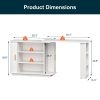 Adjustable Vanity Desk with Rolling Shutter, L-Shape Corner Makeup Table Featuring Shelves, Bedroom Storage Solution in White