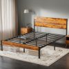 product-open-e2a5310029894d9bbda7719578682176-goods Modern All-Metal Bed Frame with Headboard And Footboard – Tool-Free Assembly, Underbed Storage, No Box Spring – Available in Queen, Full, And Twin Sizes