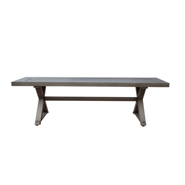 product-open-e38fcbdc5378460c940184b98d3c3b6d-goods Modern Outdoor Aluminum Dining Bench with Dark Gray - Heavy-Duty All-Weather Patio Furniture, Sturdy Construction & Low-Maintenance Design for Garden, Balcony, Cafe - Durable Indoor/Outdoor Seating (No Wood Components)