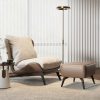 product-open-e43a8b348adc48ddbf5208509e370b9d-goods Modern Single Sofa Chair with Ottoman Footrest - Comfortable Armchair with Armrests, Solid Wood Frame & Cushioned Seat, Beige/ Brown/Black/Navy Blue/Gray Upholstered Fabric Accent Chair for Living Room, Bedroom, Balcony - Easy Assembly Required, Space-Saving Design, Foam Padding & Sturdy Hardwood Construction, Minimalist Style, Versatile for Reading or Relaxing