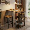 2026 NEW Side Tables, 1 Box Set Board Bar Table And 2 Stools Storage Furniture Combo, Designed for Convenient Storage And Space Saving, Small End Table with Storage Shelf, Modern Nightstand for Bedroom Living Room Studio, Portable Snack Table