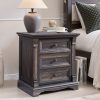 product-open-e4d7213753ae46f7bd62e21724623d7e-goods 24" Wide 3-Drawer Storage Cabinet, 26" Tall Farmhouse 3-Drawer Side Table, Solid Wood Roman Column Style End Table, Universal Corner Table for Bedroom, Living Room And Hallway, Sofa & Console Tables Sofa & Console Tables Accent Furniture