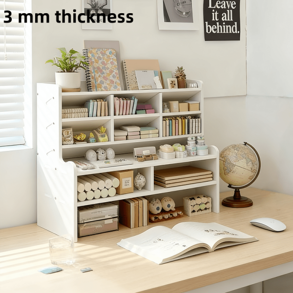 product-open-e4dfb4bdacb24187a51c7355c90ae03f-goods Desktop Storage Box, Multi-Tiered Desktop Shelf, Requires Manual Assembly, Suitable for Stationery, Cosmetics, Office Supplies | Space-Saving Partitioned Storage Box, a Great Valentine'S Day Gift Choice for Family Or Girlfriend