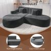 product-open-e4ff86d9738d4b399df721fba2e6b313-goods Modern L-Shaped Sectional Sofa with Chaise Lounge - Deep Seat Corner Couch, Boneless Cushion Design & Plush Sponge-Filled, Gray/Black/Beige/Green, Easy Assembly Contemporary Living Room & Bedroom Furniture, Space-Saving Modular Sofa for Apartments &