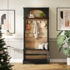 product-open-e53d265d0d6e46ecbb92be393d2d93ff-goods Entryway Bench Design Featuring a Coat Rack, a 70.86-Inch Hall Tree with a Storage Bench, a Farmhouse-Style Hall Tree Equipped with Five Hooks And Adjustable Shoe Storage, Perfect for The Entryway Or Hallway