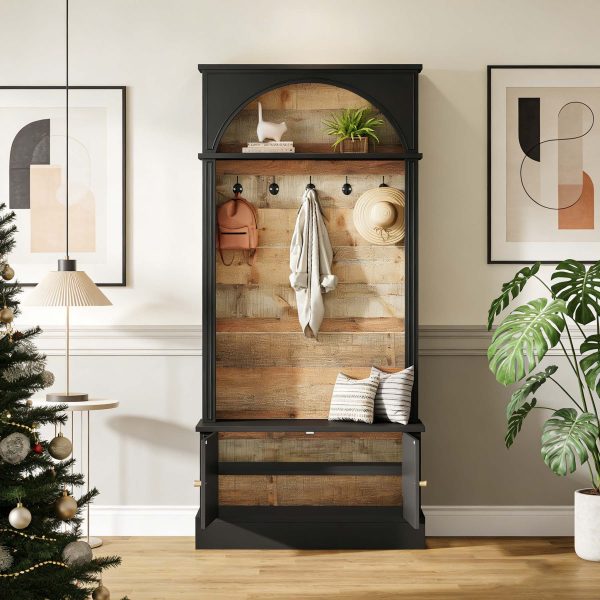 product-open-e53d265d0d6e46ecbb92be393d2d93ff-goods Entryway Bench Design Featuring a Coat Rack, a 70.86-Inch Hall Tree with a Storage Bench, a Farmhouse-Style Hall Tree Equipped with Five Hooks And Adjustable Shoe Storage, Perfect for The Entryway Or Hallway