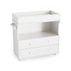 Baby Changing Table Dresser with 2 Drawers & Open Shelf - Modern White Nursery Dresser, Diaper Changing Station with Lock-Free Design, Non-Wood Durable, Easy Assembly for Kids Room, Nursery, Baby Room Storage Organizer