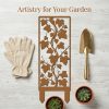 1pc Hand-Welded Wrought Iron Maple Leaf Screens, Rusty Privacy Screens, Garden Screens with Stands, And Garden Decorations Featuring Garden Stands
