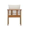 product-open-e5f3114d82a1401c937995a1219b6cd7-goods Set of 2 Outdoor Acacia Wood Dining Chairs - Patio Armchair with Natural Rattan Backrest, Cream Washable Cushion, Non-Slip Feet for Backyard Poolside Garden