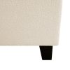 product-open-e730b42b72334690963f0551d48dd510-goods Twin Size Bed Frame with 49. 21"High Back Upholstered Headboard and 27. 17" High Footboard, Teddy Velvet, 12 Slat Support, Solid Wood Feet, No Box Spring Needed White