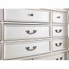 product-open-e75be6ceca774ff2b900fd9db1838f31-goods Luxury White 1pc Dresser Dovetail Drawers Genuine Marble Top Bronze Round Knob and Hanging Pulls BedroomEasy to Install Storage Unit Ready to Use Out of Box