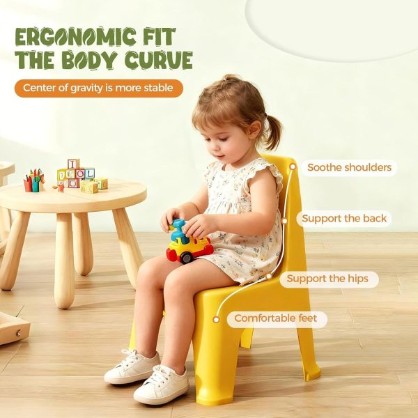 product-open-e85fde6ba0c7467482302399cf13901e-goods 11"Stackable School Chairs, 6pcs Kids Plastic Classroom Chairs For Toddlers, Colorful Preschool Chairs For Classroom, Daycare, Room, Playroom (Rainbow, 6/12pcs)