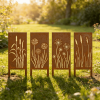 4pcs Rural Reed Dandelion Garden Decoration Screens, Courtyard Decoration, Spring Fence Decoration, Spring Garden Decoration, Outdoor Sculpture Decoration, Garden Privacy Screen