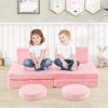 product-open-e8b017b01fcc4d1594945c10dccbb306-goods COSTWAY Modular Play Couch Set for Kids That Glows in The Dark, Foldable Sofa with Washable Flannel Covers, Easy-To-Carry Handles, And Convertible Foam Couch for Ages 3 And Up