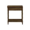 product-open-e8bcf78f9ba94600b0b896d4463fc053-goods Accent Table 2 Tier End Side Table Nightstand Bedroom Narrow Lamp Storage Drawer Brown Veneer Traditional