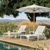 product-open-e8ddd3c6e45345d283db6889c3625fb4-goods Andehomy Cast Aluminum Outdoor Lounge Chair on Wheels, Patio Recliner with Adjustable Backrest in 3 Positions, Perfect for Poolside Relaxation, Bronze And White Color