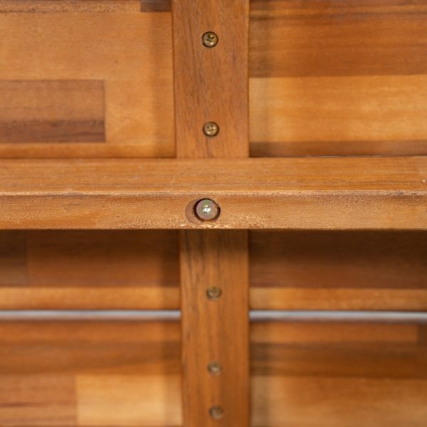 product-open-e8f41f7a6b5949ba8ce03f757b95170f-goods Outdoor 1pc Acacia Wood Bench, Teak Finish+ Grey Wicker