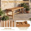 product-open-e96e156aafcf4e47a251bf0723d01dd3-goods 2pcs 41.5-Inch Outdoor Wood Bench Set, 2-Person Backless Patio Dining Bench with Slatted Seat And Raised Edges, 530 Lbs Weight Capacity, Rustic Loveseat for Entryway And Living Room