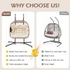 product-open-e9e056e815ed45318de3e594bbdee819-goods 2 Person Hanging Egg Chair with Stand, Outdoor Wicker Swing Chair with Cushion, Heavy Duty Loveseat Chair for Patio Balcony Bedroom