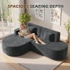 product-open-ea2e04fb1b7547998a3ce3b8223afbfb-goods Modern L-Shaped Sectional Sofa with Chaise Lounge - Deep Seat Corner Couch, Boneless Cushion Design & Plush Sponge-Filled, Gray/Black/Beige/Green, Easy Assembly Contemporary Living Room & Bedroom Furniture, Space-Saving Modular Sofa for Apartments &