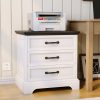 product-open-ea35307cc2b04f15b70b803e7462201d-goods Large 24-inch Modern Farmhouse Nightstand with 3 Drawers - Rustic Bedside Table Suitable for Bedroom & Living Room, Space-Saving End Table with Ample Storage,, Assembly, Multicolor for Small Spaces (Assembly)