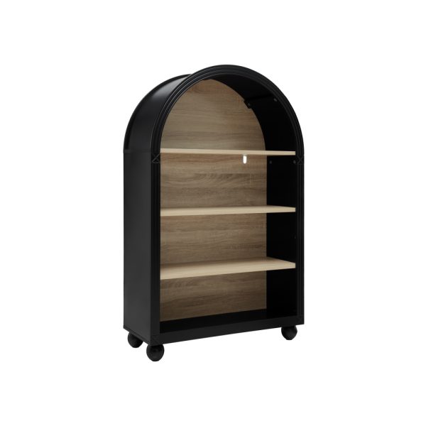 product-open-ea36cab5ed4d41dabec873a2009eea52-goods 45.67' Tall Arched Bookshelf, 4 Tier Arched Bookcase, Modern Farmhouse Open Display Tall Bookcase for Bedroom, Home Office, Bedroom