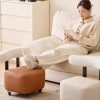 Entryway Shoe Changing Stool with Smooth Rolling Wheels, Sturdy Wooden Frame And Non-Slip Rubber Feet, Multifunctional Design for Putting on Shoes, Quick Changing, Temporary Seating And Small Item Organization, Ideal for Entryway, Living Room