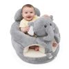 product-open-ebb36ee6914f4062a6c8801de10569cf-goods Plush Elephant Baby Support Seat - Ultra-Soft Cushioned Infant Lounger with Grey & White Elephant Design, Tummy Time Bed for & Toddlers, Non-Toxic Soft Fabric, Ideal Gift for Christmas, Birthdays, (No Assembly Required