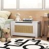 product-open-ec66a1865b3d4fbf9ca18e2c5c61628a-goods COSTWAY 31.5" Large Kids Chest with Flip-Top Lid & Safety Hinge, Sturdy Rattan & Wood Construction Storage Box with Cut-Out Handle & Side Grips - Multifunctional Organizer for Nursery, Playroom, Bedroom, Entryway - & Modern Storage Furniture