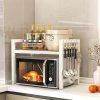 product-open-ec9706d0077e45598b7a05ce50e4484b-goods 1pc Triangle Shelf with Hooks, Expandable Metal Microwave Oven Rack - Vertical Countertop Storage Rack for Toaster Oven, Air Fryer, Rice Cooker And Other Appliances - Easy to Install, Sturdy Metal Construction, Space-Saving Design