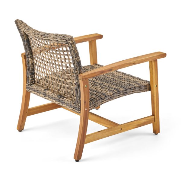 product-open-ec987be35bfd4acc9f5b8c819caec5a4-goods Outdoor Acacia Wood Wicker Club Chairs with Acacia Wood Frame, 2pcs Set