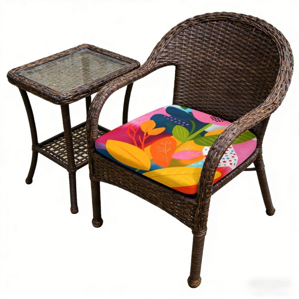 product-open-ecac3d2706974b8382b758b684bf7c83-goods 1pc Memphis-Style Flowers Pattern Leisure Seat Cushions, Indoor And Outdoor Seat Cushions, Back Cushions, Size 19.7*17.7*1.57inch, Suitable for Garden Chairs, Office Chairs And Floor Seats. Soft And Comfortable