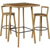 product-open-ed8c4bbe7b9d45ddae319b5b672187af-goods 2-Seater Bar Table And Chair Set, 39.4' Height Square Bistro Pub Table with 2 Chairs & Footrest, Compact Cocktail Bar Height Table Set for Small Space, Dining Area, Cafe, Kitchen, Living Room, Apartment & Balcony