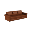product-open-eeb52b92ee9f410698283992e94a5326-goods 93.7' Bohemian Chesterfield Sofa Bed: 3-in-1 Convertible Sleeper with Faux Leather Upholstery, Nailhead Trim & Rolled Arms, Light Brown Pull-Out Couch Suitable for Small Spaces, Apartments, Dorms, Guest Rooms - Assembly Required