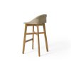 2pcs Set of Solid Wood Frame Rattan Backrest Bar Chairs, Elegant and Sturdy Tropical Style Party Counter Chairs, High Stool Dining Chairs, Suitable for Patio and Backyard Bars