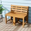 3-in-1 Outdoor Acacia Wood Loveseat Bench | Durable Hardwood Construction with Slatted , Mixed Color End