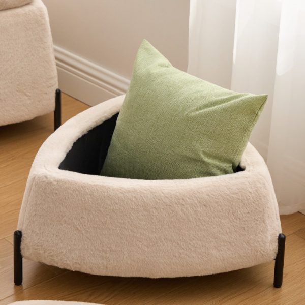 product-open-efc9d9cbc0e844b5bf225be6d929c1fa-goods 29.9"Wide 2 - Piece Upholstered Storage Ottoman Set Footrest Shoe Changing Stool with Metal Legs, Faux Fur Foot Stool Coffee Side Table With Reversible Lid for Living Room Bedroom Entryway. Light Camel