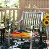 product-open-f051d0ca459d40d9862e7eb0d280270b-goods 1pc Memphis-Style Flowers Pattern Leisure Seat Cushions, Indoor And Outdoor Seat Cushions, Back Cushions, Size 19.7*17.7*1.57inch, Suitable for Garden Chairs, Office Chairs And Floor Seats. Soft And Comfortable