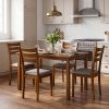 product-open-f137c459c0a34916a6005ce724f9ef2d-goods 5pcs Compact Dining Table Set for 4 with Solid Rubber Wood Frame & Linen Upholstered Chairs - Space-Saving Rectangular Kitchen Table Suitable for Small Apartments, Breakfast Nook, Modern Farmhouse or Minimalist Furniture,