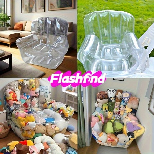 Extra Large Transparent Sofa - Holds 200 Dolls, Heavy-Duty PVC Folding Storage Chair with Space-Saving Modular Design for Doll Photography, Collectors, Home/Office/Camping/Beach Use - Easy-to-Clean Lightweight Furniture, Collector's Edition Durable Plastic Outdoor Seat, Sturdy Structure, Versatile Home Organizer