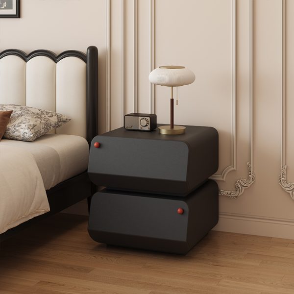 product-open-f16b8a1c614f41ccbe7c537a8205570c-goods Modern Stackable Nightstand, 1set Double-decker Locker. Modular Bedside Table, Minimalist Black & White Storage Drawer, Space-Saving Accent Furniture for Bedroom & Living Room, Silent Soft Close Rails, Scratch-Resistant PU Finish, Easy Assembly