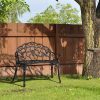product-open-f1df561d45294a10a58640d9e3b3affd-goods Bonnlo Outdoor Bench with Cast Frame - Metal Bench, Small 2-Seater Suitable for, Porch, Yard, Park - Assembly, Low-Maintenance Outdoor Furniture