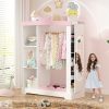 product-open-f3dbaf0a83594e3ba50d635c6a077ebd-goods Kids Armoire with Jewelry Cabinet, Dress up Storage with Mirror and Shelves, Princess Dress Closet and Costumes Wardrobe Closet, Costume Organizer for Bedroom, Kids Room, Girls